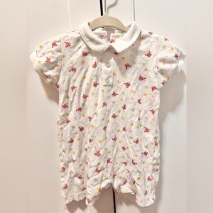 Baby Essentials White One Piece with Red and Yellow Accents